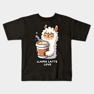 LLAMA LATTE LOVE Kids T-Shirt